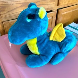 Vintage 1987 Dakin Fun Farm 16" Green Puff The Magic Dragon Plush Toy